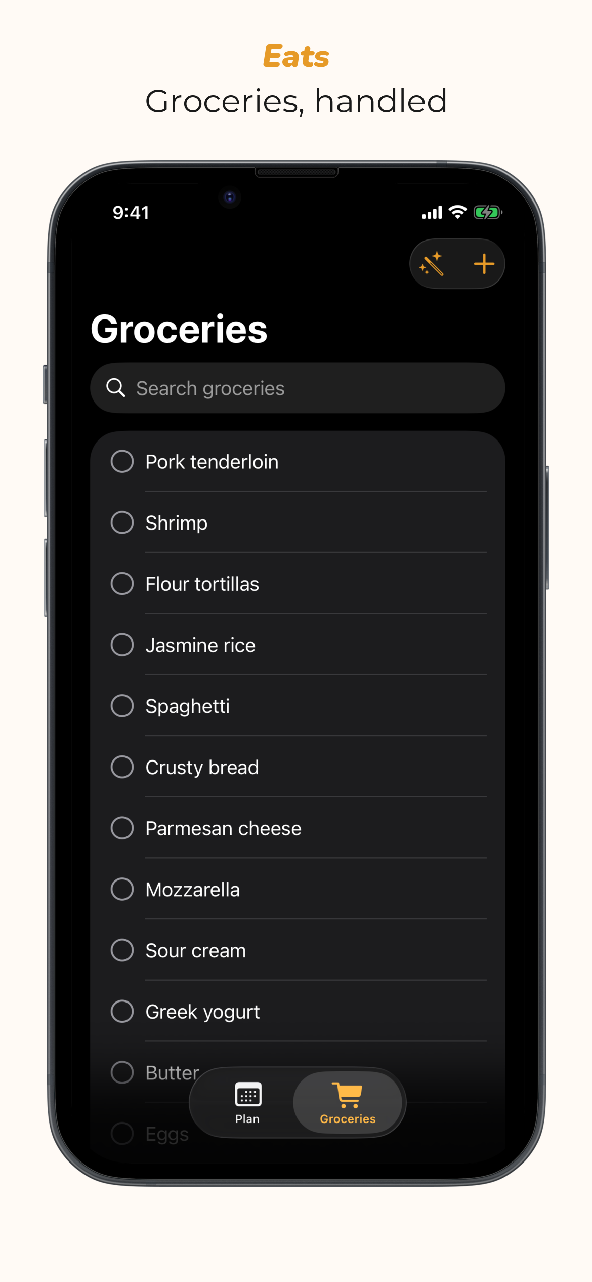 Eats - Groceries, handled